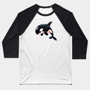 Cute Orca Drawing Baseball T-Shirt